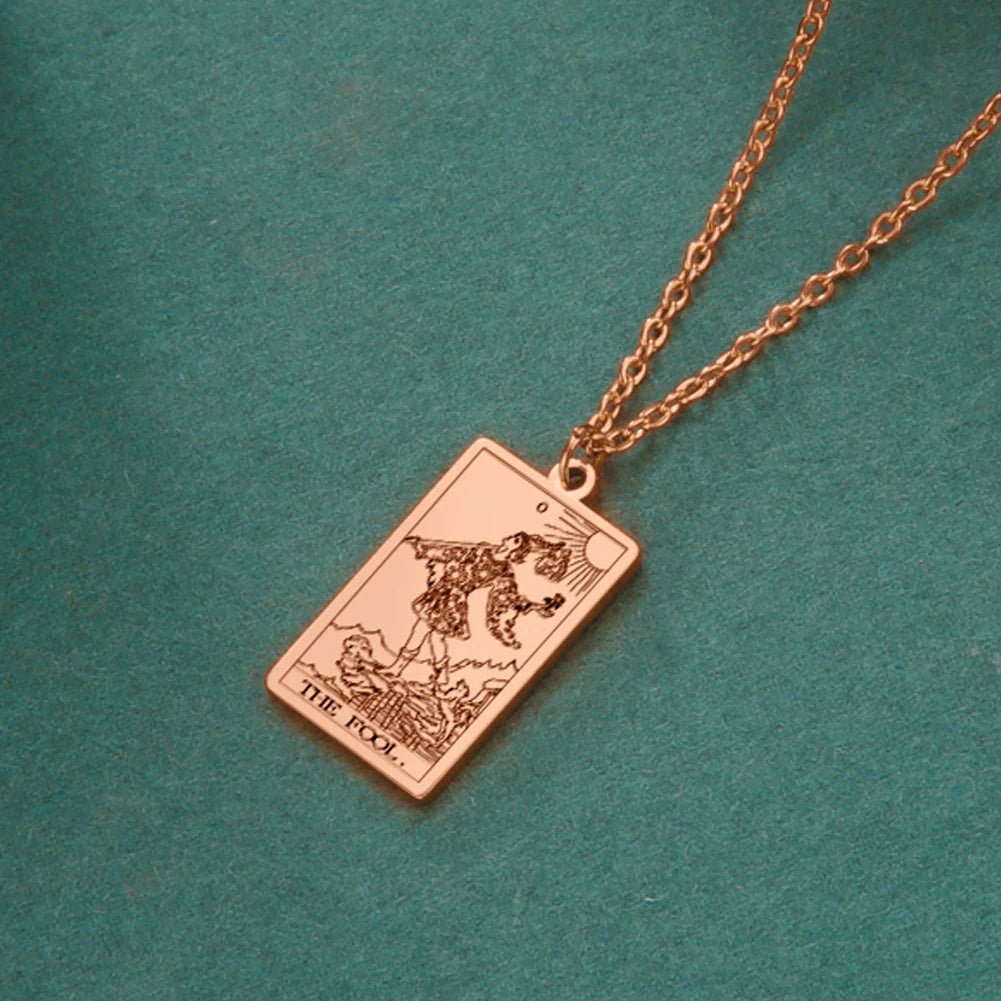Stainless Steel Tarot Card Necklace